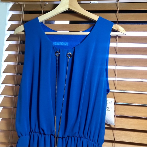 Vivi Fashion Royal Blue Dress with Chain - Picture 3 of 5